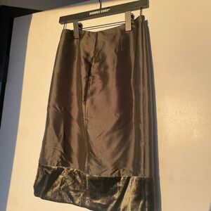 Vintage Silk Velvet Midi Skirt